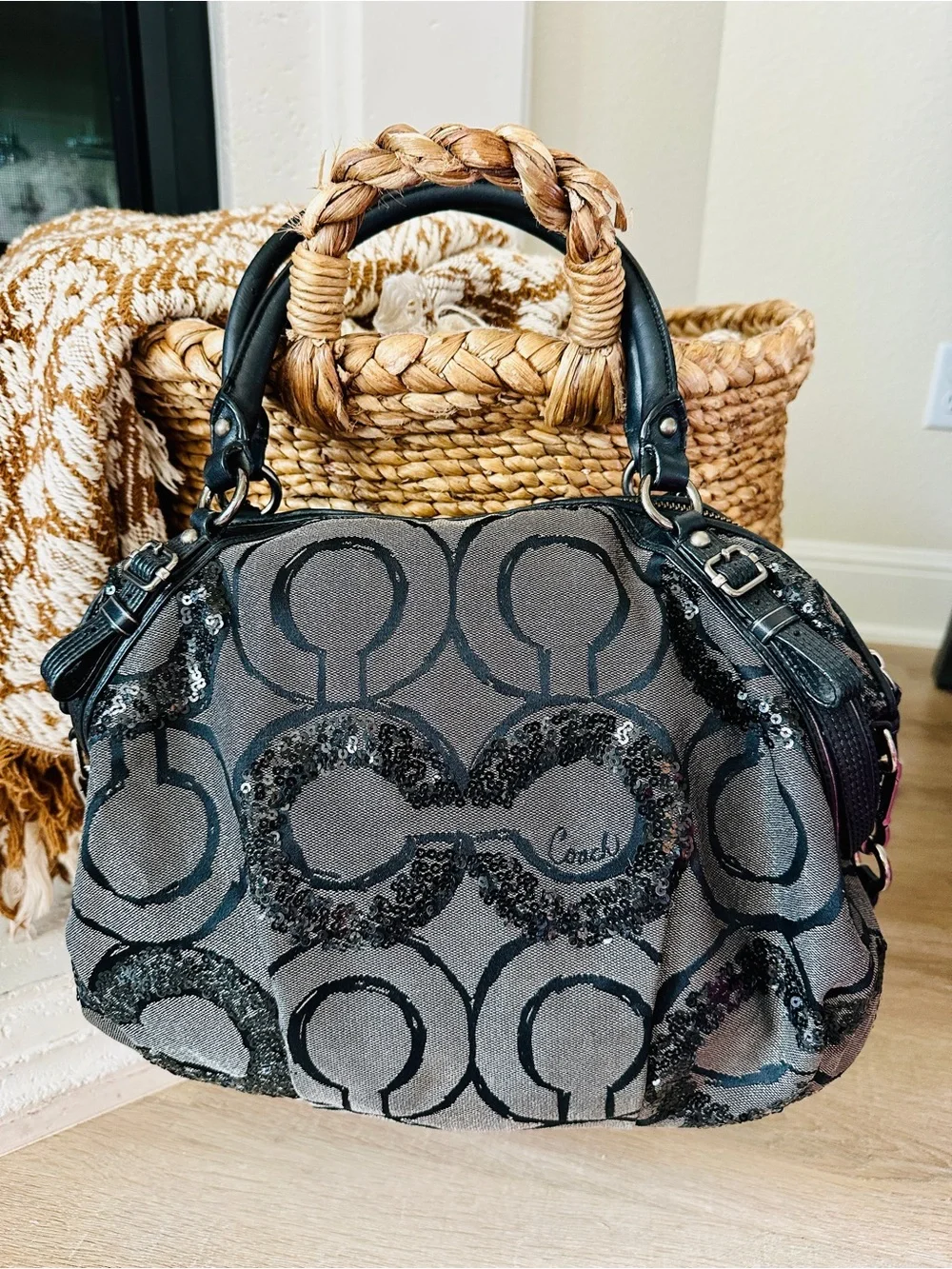 Coach Madison Sequin Op Art Sophia Satchel